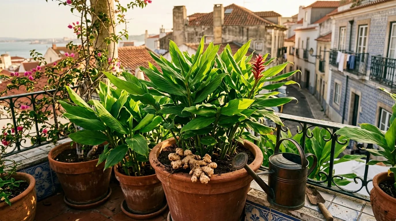 Como Cultivar Gengibre e Cúrcuma em Vaso na Varanda: O Segredo do Substrato Fofo e da Meia-Sombra para Colher Rizomas Frescos