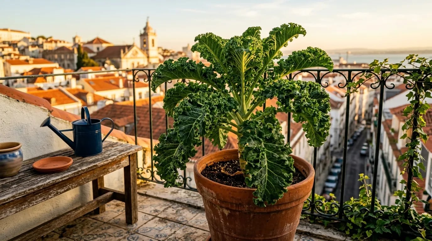 Como Cultivar Couve-Galega em Vaso na Varanda: O Segredo de Desfolhar por Baixo para Ter Caldo Verde Fresco o Ano Inteiro