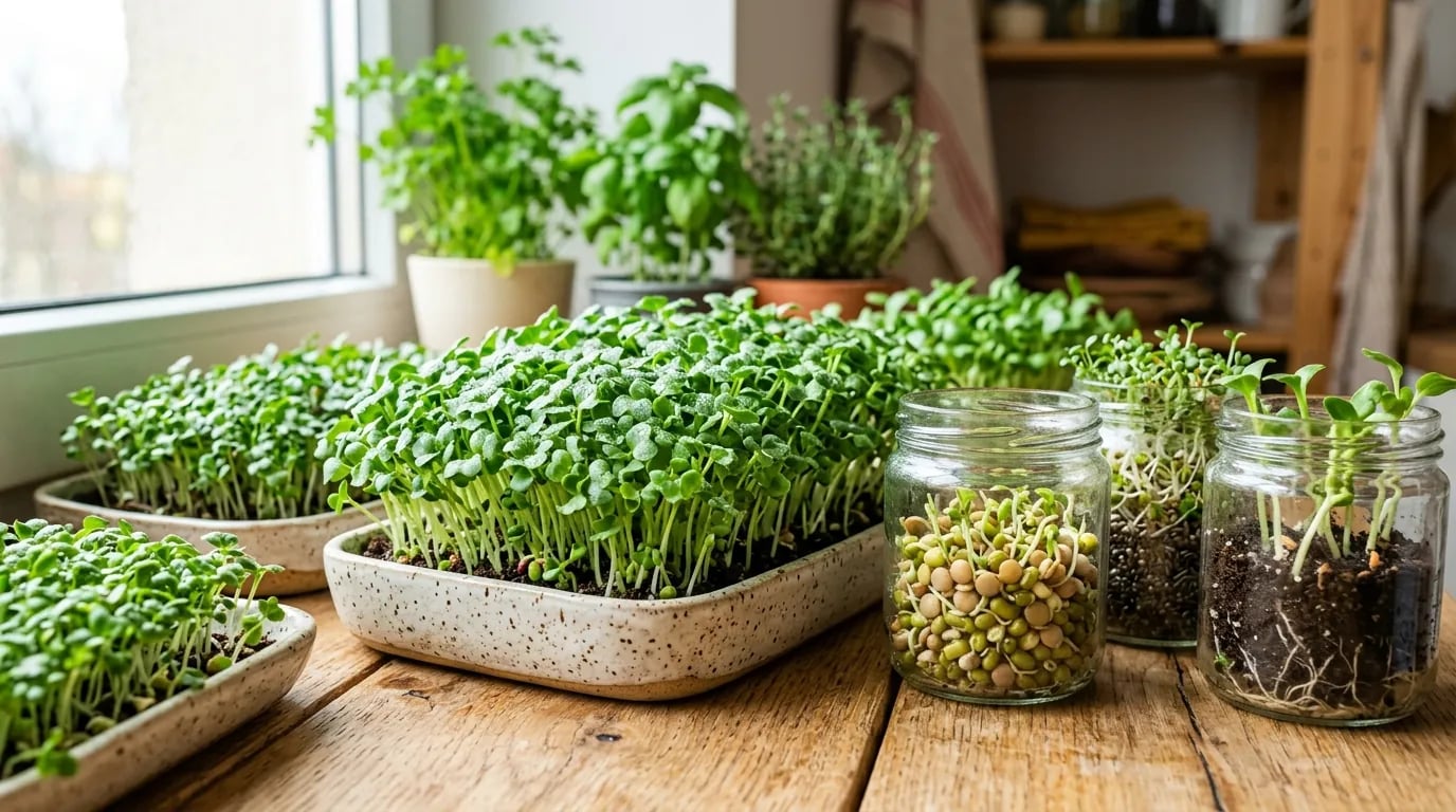 Microvegetais e Rebentos na Cozinha em 7 Dias: Como Produzir Saladas Vivas Supernutritivas sem Terra e Poupar Dezenas de Euros no Supermercado